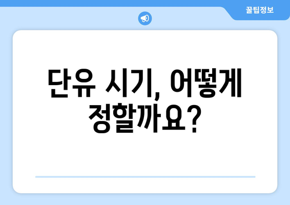 모유수유 중 단유하는 방법과 유의사항